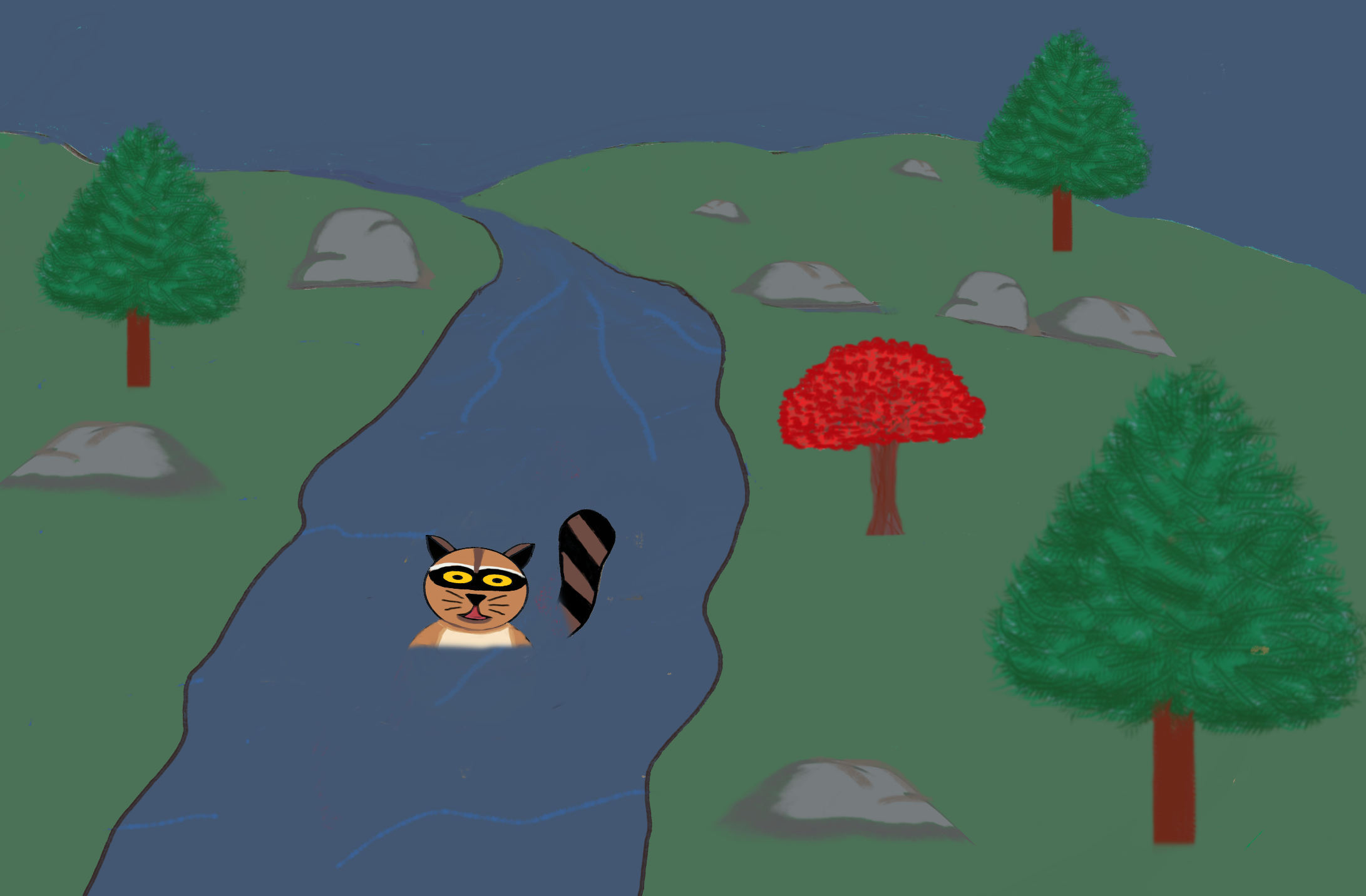 Larry in river.